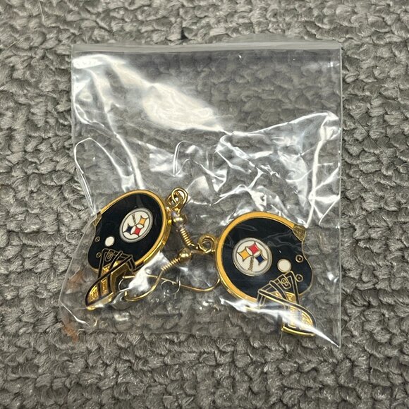 Vintage Retro Pittsburgh Steelers Earrings NFL Football Jewelry - Picture 1 of 2